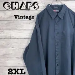 CHAPS 長袖 ボタンダウンシャツ ネイビー XL 2XL フリークスストア