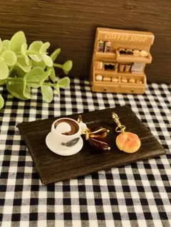 cafe⁑☕️コーヒーカップ⁑ベーグルアクセサリーファスナーミニチャーム2個セット