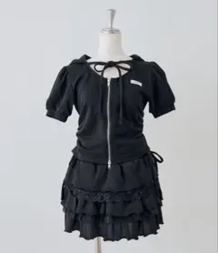 新品　チェック柄リボンキャミミニワンピース［dk1292］
