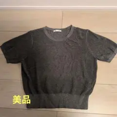 GU グレー 半袖ニット Mサイズ