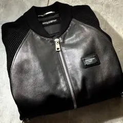 GACKT着用　D&G ドルチェ&ガッバーナ レザーニットブルゾン　46