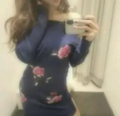 値下げしました Delyle NOIR 薔薇刺繍　ニットワンピース