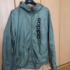 adidas ナイロンジャケット S オリーブ
