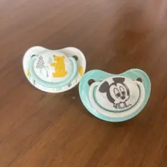 【美品】ミッキー＆クマさん pigeon おしゃぶり2点セット S/M