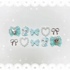 ネイルパーツ 10P 〈J087〉 キティ 水色