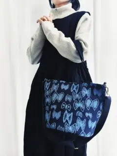 ミナペルホネン ハンドメイド 手作 ショルダーバッグ トートバッグ 丸底