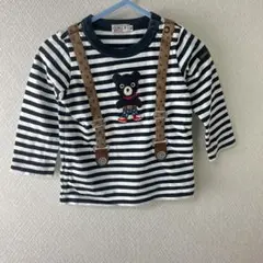 DOUBLE.B ストライプクマTシャツ 80