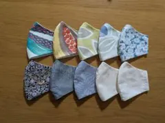 大人用普通サイズ　ハンドメイドマスク 10枚セット カラフル　お得