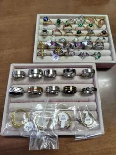 まとめ売りリング45点セット 多様なデザイン　未使用あり