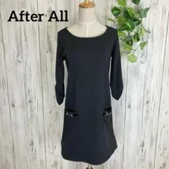 After All＊ ビット金具付 ポンチ素材 ミニワンピース チャコールグレーのサムネイル