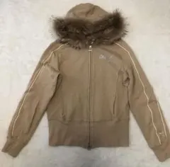 PUMA プーマ　ファー付きパーカー　ライトストーンロゴ　y2k