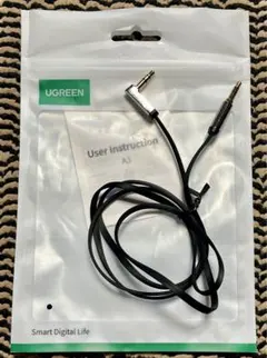 【新品】UGREEN 3.5mm オーディオケーブルL型 ステレオミニプラグ1m