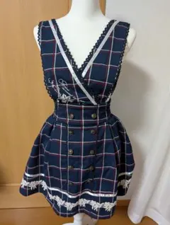 アクシーズファム　チェック柄　ジャンパースカート