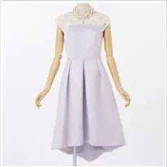 aimer レース付きノースリーブ ラベンダードレス