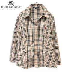 Burberry London 刺繍ロゴ ノバチェック柄 スキッパーシャツ