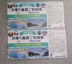 藤田観光 株主優待券 日帰り施設利用券 2枚