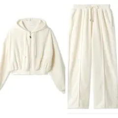 【美品】SNIDEL HOME フリースボアパーカー パンツ セットアップ 上下