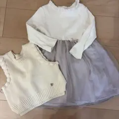 未使用　プティマイン ワンピース セット　90