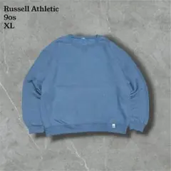 90sラッセルアスレチック無地スウェットくすみブルーRussellアメカジXL