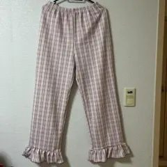 しまむら　ayawnoコラボ　チェックフリルパンツのサムネイル
