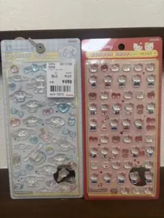 シナモロール & ハローキティ ボンボンドロップシール 2枚セット　正規品