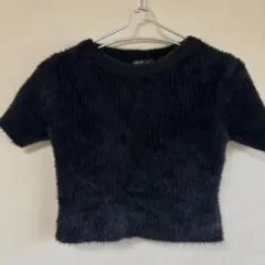 SHEINふわふわシャギー半袖ニット　アームつき