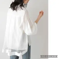 WH◇ La-gemmeバックギャザーチュールシャツのサムネイル