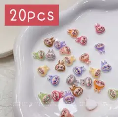 ★ネイルパーツ★ Labubu ラブブ フェイス デコパーツ 20pcs