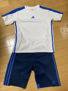 adidas スポーツウェアセット ホワイト/ネイビー　150