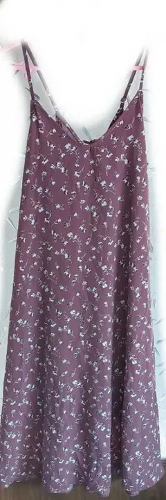 L レディース 花柄 ワンピース 編み上げ 春服