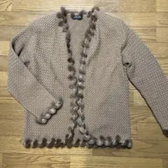 【美品】カシミヤニット×ミンク カーディガン ブラウンのサムネイル
