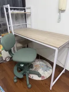 ラック付きデスク チェア セット 収納棚付き 学習机 椅子