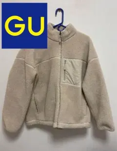 GU アウター XL ボアブルゾン クリーム色 メンズ レディース ジャンバー