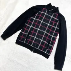 フレッドペリー　トラックジャケット　チェック　ロゴ刺繍