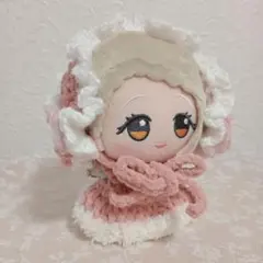 ちびぐるみ ぬい服 ヘッドドレス ワンピース セット ピンク