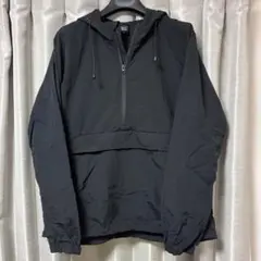 UNITED ATHLE コットンライク ナイロン アノラック パーカーブラック