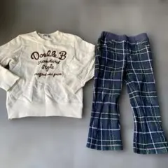 Double.B トレーナーとチェック柄パンツセット