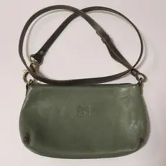 イルビゾンテ 本皮 本革 ショルダーバッグ グリーン 緑 イル・ビゾンテ