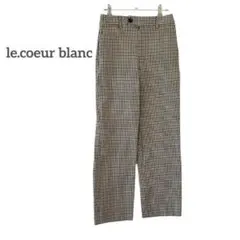 ルクールブラン チェック ストレッチパンツ (Ｍ) ハイウエスト カジュアル