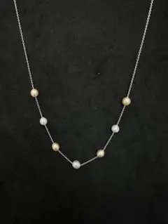 TASAKI SHINJU 真珠 ネックレス タサキシンジュ/ネックレス/バランス ダイヤモンドソロ/K18WG×アコヤ