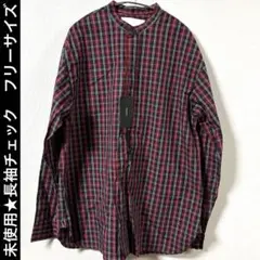 値下げ！未使用★チェック長袖　シャツ Fサイズ　大きいサイズ　2L相当
