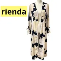 rienda リエンダ　ロングカーディガン　ガウン　フラワーワンピース　フリー