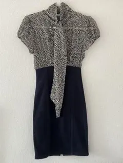 DENNY ROSE 豹柄ブラウス、デニムスカートドッキングワンピース　XS