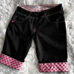 美品 FILA GOLF フィラ ハーフパンツ 黒 ハート L 地雷系 サブカル