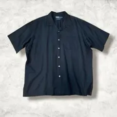 美品 ラルフローレン CALDWELL 完全無地 ネイビー シルク コットン L