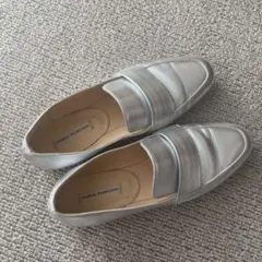 FABIO RUSCONI シルバー ローファー 35