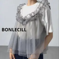BONLECILL 3way チュールビスチェドッキングTEE ホワイト×グレーのサムネイル