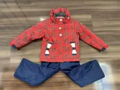 子ども用スキーウェア 赤と青のチェック柄　120