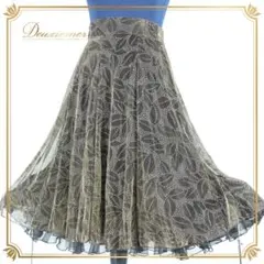 【美品 社交ダンス衣装】スカート レッスンウェア 練習着 黒 金 ブラック 上品