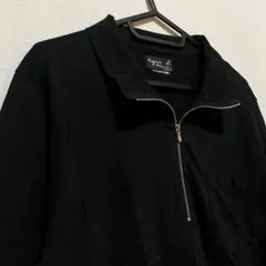 アニエスベー　オム　メンズ　半袖　ハーフジップ　シャツ　黒のサムネイル